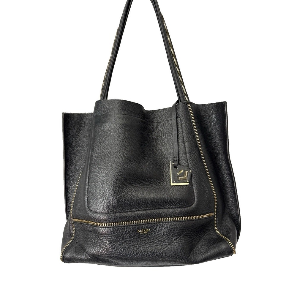 Botkier Soft Leather Large Tote Black Soho Commuter Laptop Bag Carryall Purse